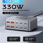330W USB C GaN Charger 100W PD3.0 PPS QC3.0 Multiport Fast Charging Station Dock