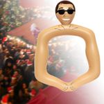 Muscular Man Inflatable Photo Frame Decor Toy PVC Picture Frame Fashion for