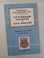 1962-63 TOTTENHAM HOTSPUR v OFK BELGRADE Cup Winners Cup Semi Final Programme
