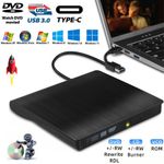 External USB Type C CD DVD RW Disc Burner Drive Reader Windows 10 11 Laptop PC