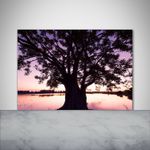 Tulup Kitchen Glass Splashback 100x70 Tree and lake