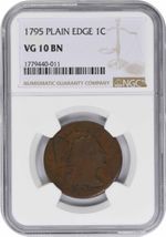 1795 Large Cent Plain Edge VG10BN NGC