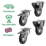 Heavy duty rubber Industrial Castors 200mm dia Rubber Wheels,Caster