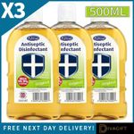 3 x DR JOHNSONS ANTISEPTIC DISINFECTANT ORIGINAL CONCENTRATED LIQUID 500ML NEW