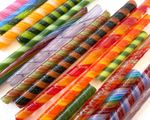 100g Twisted Cane Off Cuts, Bullseye Glass 90coe, glass fusing spiral twisties