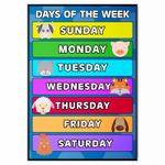 Kids Educational Days Of Week Poster Wall Chart School Revision A5 A4 A3 A2 A1