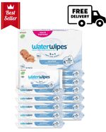 WaterWipes Sensitive+ Newborn & Baby Wipes, 720 Count (12 Packs), 3-In-1 Cleans