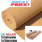 Cork Underlay Roll 6mm 1m x 5m / 10m for Laminate, Wood, Vinyl - 5m² or 10m²