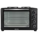 electriQ 45L Mini Oven with Dual Hotplates 1600W, 230°C, Black