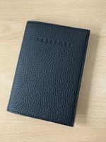 Genuine calfskin leather passport cover in BLACK - Ideal gift