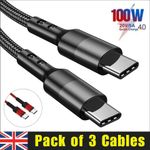 USB C To USB C Fast Charger PD 100W Dual Type C Charging Data Sync USB Cable UK