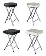 Folding Stool Soft Padded Cushioned Seat Folding Freestanding Metal Frame Home