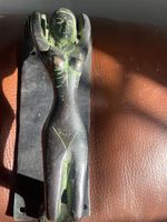 Antique Brass Nude Lady Door Knocker Yoga Pose Art Deco