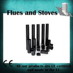 5 inch & 6" Stove flue Pipe & bends 125mm 150 matt black steel single wall