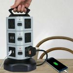 Tower Extension Lead 10 Ways+4 USB Plug Power Strip Electric Charging Station