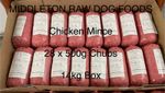 Frozen Dog Food  Chicken Mince 28 x 500g Chubs 14kg box BARF RAW DIET delivered