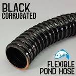 BLACK CORRUGATED FLEXIBLE POND HOSE PUMP GARDEN PIPE FLEXI TUBE FISH MARINE