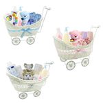 Unisex baby shower Pram Basket Wicker Hamper Newborn Party Gift Christmas
