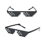 Mosaic Pixelated Sunglasses Vintage Party Shades Funny Eyewear Men Women