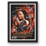 The hunger games catching fire signed poster A4 pre-printed autograph movie gift
