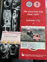 1997 League Cup Final Leicester v Middlesbrough Programme Signed & Ticket