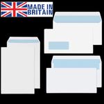 WHITE ENVELOPES SELF SEAL 90/80GSM QUALITY PLAIN PAPER CHEAP BEST STRONG LETTER