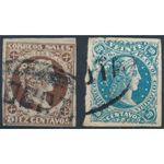 Liberty Head 10c & 20c - Colombia 1877 - FH - MiNr 63/4 Sc 74/5