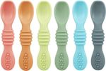 PandaEar 6 Pack Silicone Baby Spoons - Self Feeding Utensils 6-12 Months