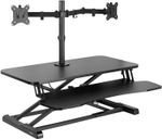 VIVO Height Adjustable 81 Cm Standing Desk Converter with Dual 13 to 30 Inch Mon