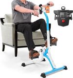 Kiseely Blue Mini Exercise Bike Seated Pedal Exerciser for Elderly Rehabilitatio