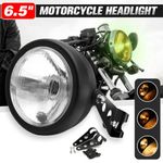 Universal 6 inch Motorcycle Motorbike Headlight Front Light Headlamp + Bracket