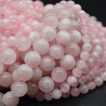 Madagascar Rose Quartz Round Beads - 4 6 8 10mm, - 14", for Jewellery Making