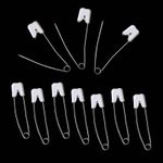 Quality Nappy Pins Baby Safety Snap Lock Plastic White Cap Designed in England