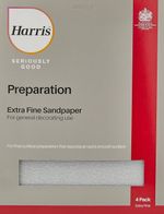 4 x Harris Sandpaper Sanding Sheets Extra Fine Grit Use On Wood Metal Plastic