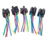 5 pcs 5 Pin Cable Relay Socket Harness Connector DC 12V for Car