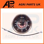 MPH Rev Counter Tachometer + Tacho Drive Cable for Massey Ferguson 35x Tractor