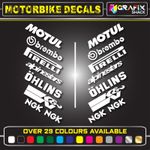 16 X Belly Pan Fairings Motorbike Track RACING STICKERS Sponsor Vinyl Decals