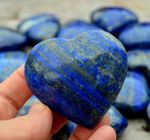 Afghani Natural Lapis Lazuli Quartz Crystal Heart Palm StoneSpecimen Healing 1pc