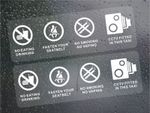 2 x Stickers Taxi No Smoking Vaping Eating Drinking CCTV Window Inside Signs