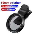 Clip-on 52mm CPL Filter Polarizing for Phone Universal Circular Polarizer Lens
