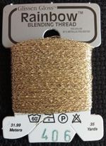 Rainbow Glissen Gloss Blending Thread 32 Metres - 406 Gold.