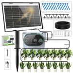 Solar Drip Irrigation System 3W,Automatic Plants Watering for 15 Pots,22 Modes