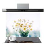 Glass Backsplash Kitchen Hob Splashback Panel ANY SIZE Daisy Bouquet Flowers WxH