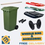 Wheelie Bins & Bin Accessories | 120L,240L,360L | Bins,Wheels,Lids,Axels,Pins