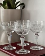 Saint-Louis Crystal Wine Glasses Set of 4 Hand Blown Bubble Luxury Excellent