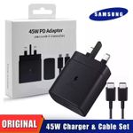 Super Fast 45W Type C Charger Plug & Cable For Samsung S25 Ultra,S24,S23,S22,S21