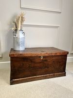 English Antique Single Plank Georgian Elm Blanket Chest/Box-Trunk-Vintage-decor