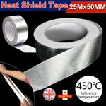 Reflective Adhesive Silver High Temperature Heat Shield Wrap Tape 50mm x25M Roll