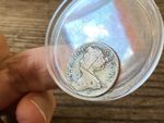 1707 E Silver SIXPENCE Coin Queen Anne  (1701-14)  -(8993)