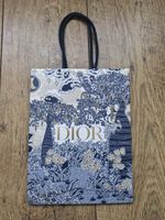 Dior White Gold navy pattern limited edition shopping tote gift bag 20x26x8cm 